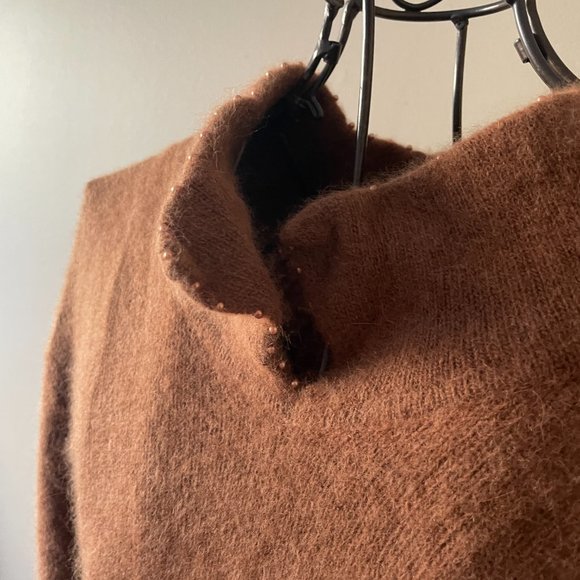 Vintage Angora Sweater with Rhinestone Detailing Made in Italy Gaia Golf Firenze - Picture 6 of 9